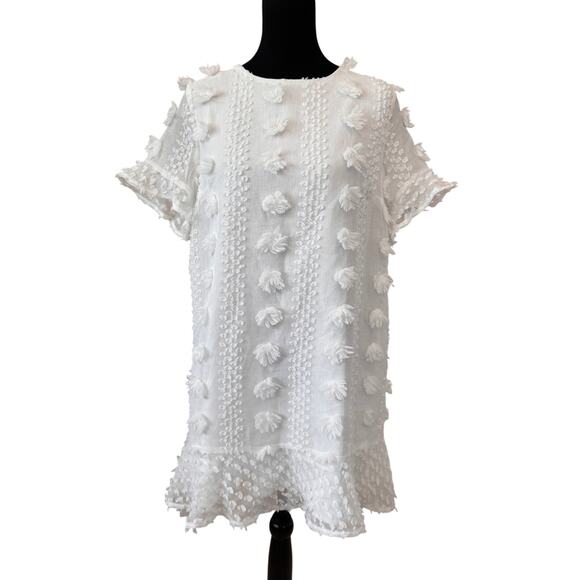 New SAVI MOM ~ Women's White Keyhole Back Baby Shower Mini Dress Size M - Picture 4 of 7